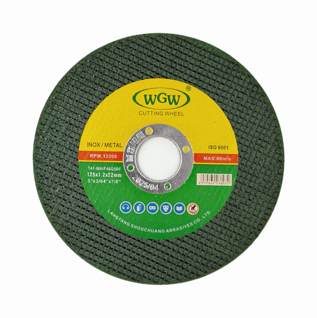 WGW طويل العمر 125 مللي متر × 1.2 × 22.23 مللي متر MPA ISO9001 معتمد قرص تقطيع معدني 80 متر/الثانية صلابة عالية طاحونة زاوية محمولة 